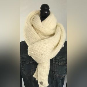 Betsy Johnson Pearl Jam Long Scarf Linen White One Size